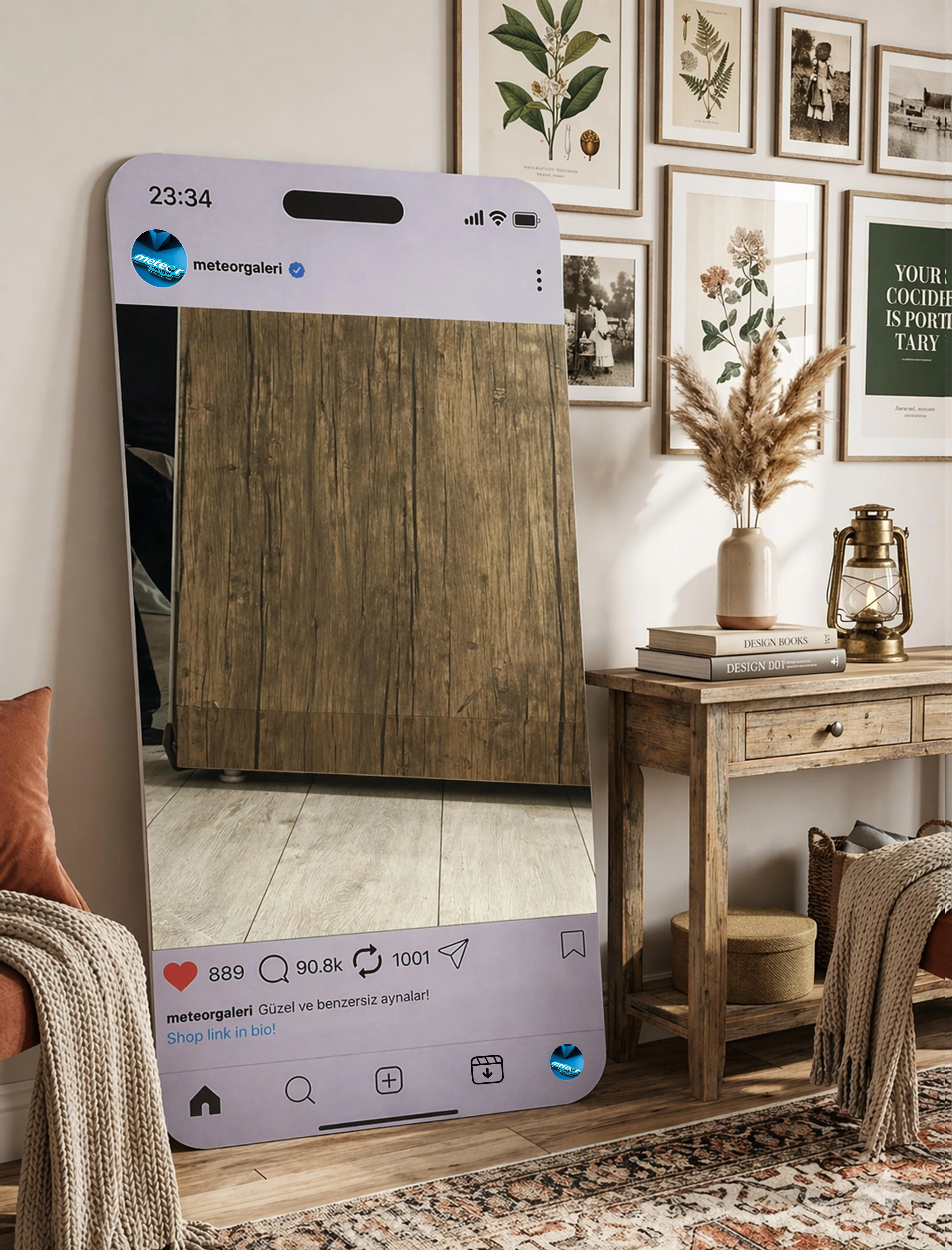 Instagram Temalı Lazer Kazımalı LED Ayna - 4