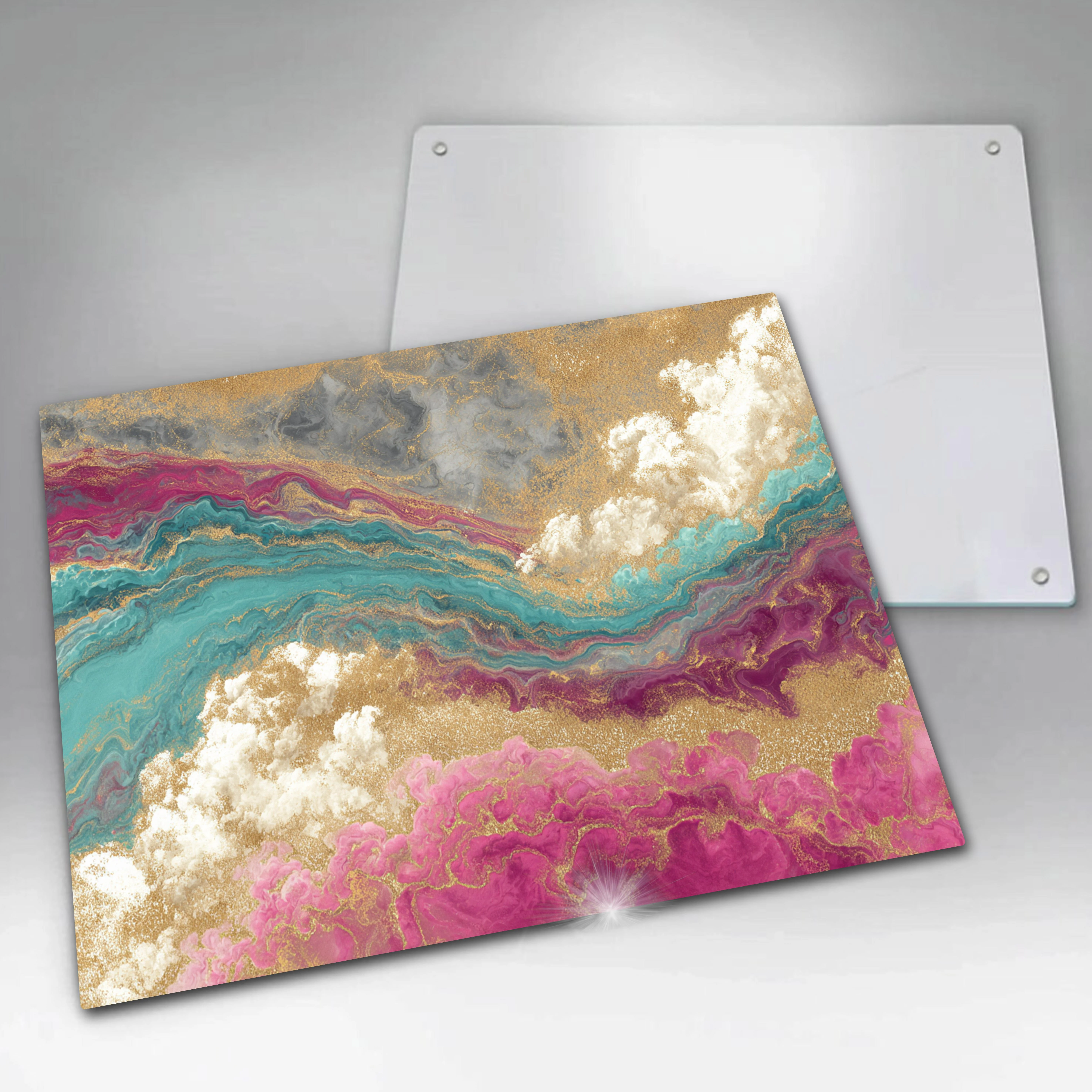 Temperli Cam Kesme Tahtası 20x30 cm - Hijyenik, Dayanıklı, Kaymaz Silikon Ayaklı, Şık Mutfak Sunumu