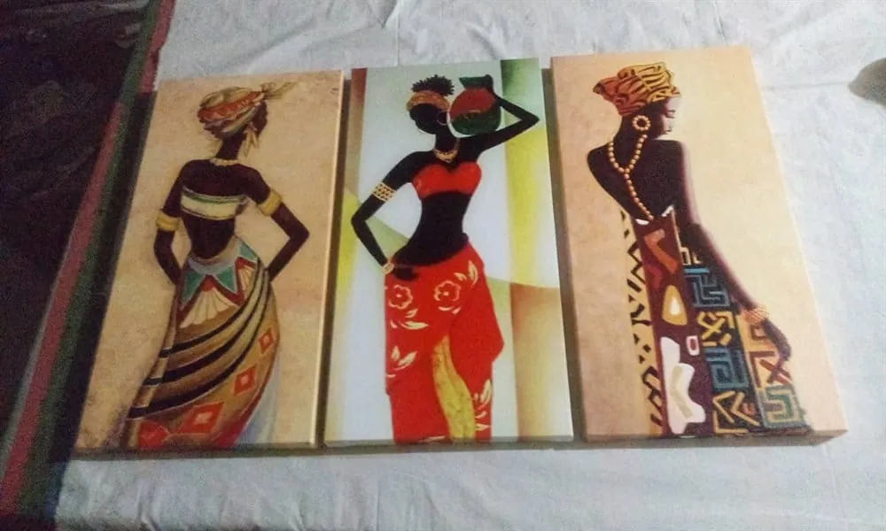 3 l?? Afrikalı Kadın Kanvas Tablo