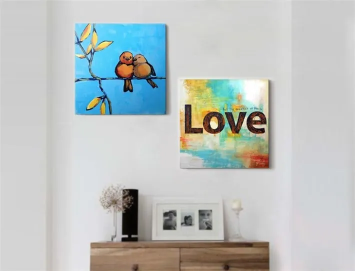 Cute Love Painting Romantik Kanvas Tablo