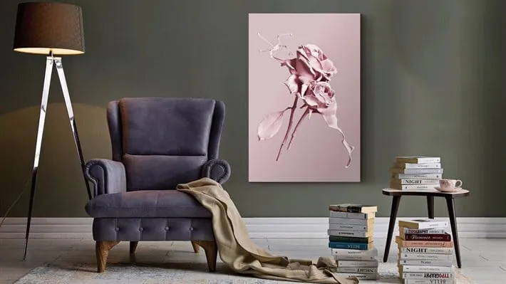 AÜçk Pembe Renkli Romantik Güller Kanvas Tablo
