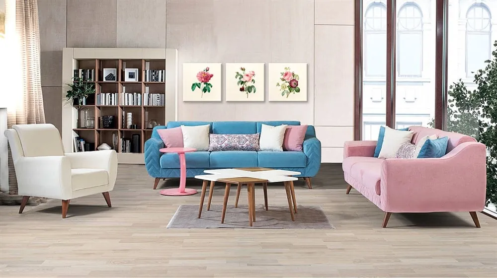 AÜçk Pembe Ve Kırmızı Kelebekli Tek Parça Kanvas Tablo