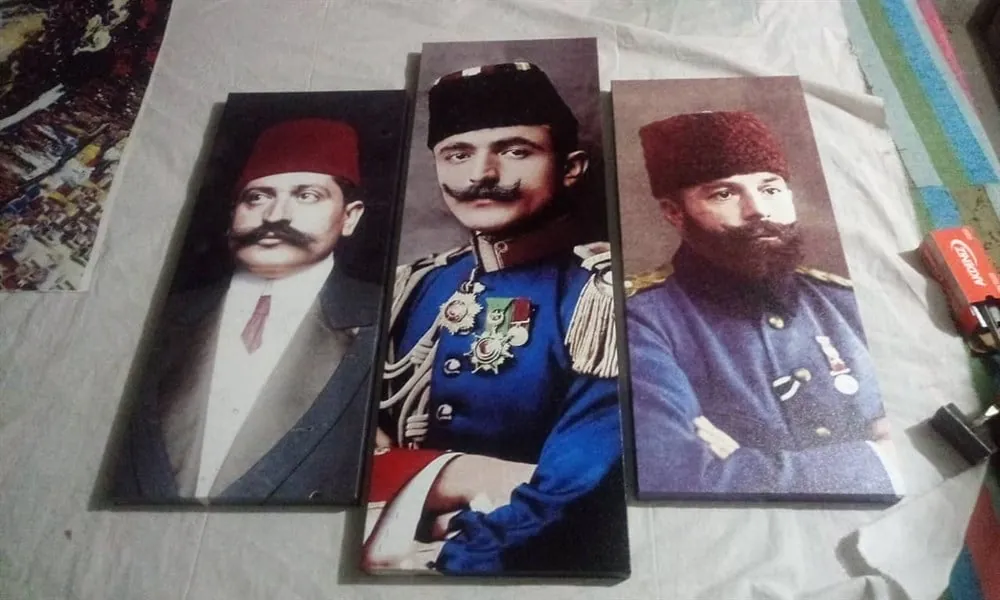Cemal Pa??a Enver Pa??a Talat Pa??a Kanvas Tablo