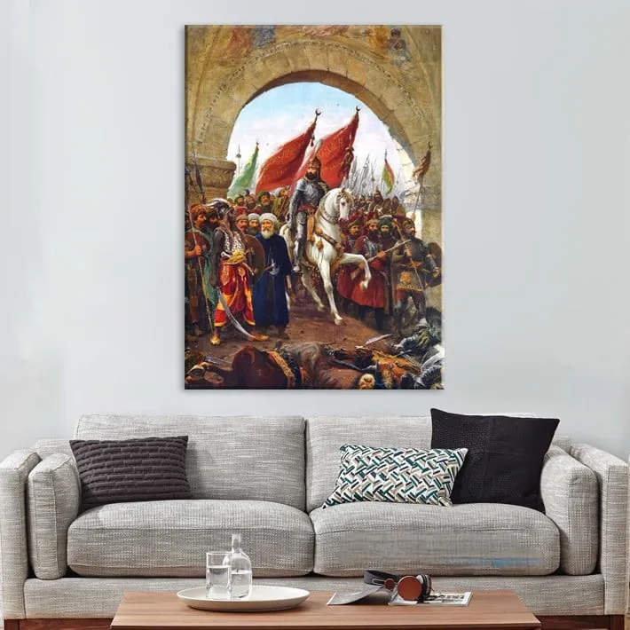 Fatih Sultan Mehmet İstanbula Girişi Kanvas Tablo