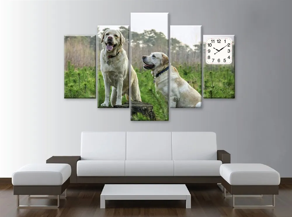 Golden Köpekler Dekoratif Kanvas Tablo