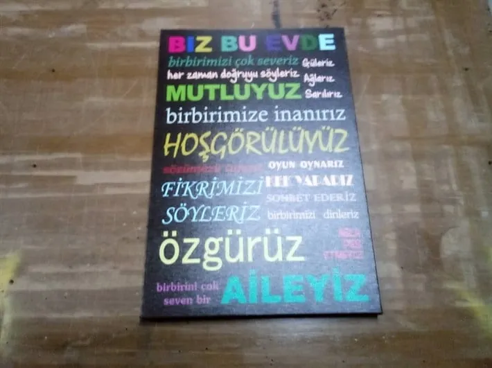 GÖzel S??zler Üçeren Aile Kanvas Tablosu