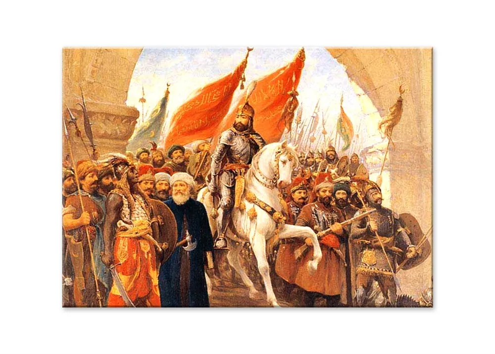 ??stabulun Fethi Fatih sultan Mehmet 1453 Tek Parça Kanvas Tablo