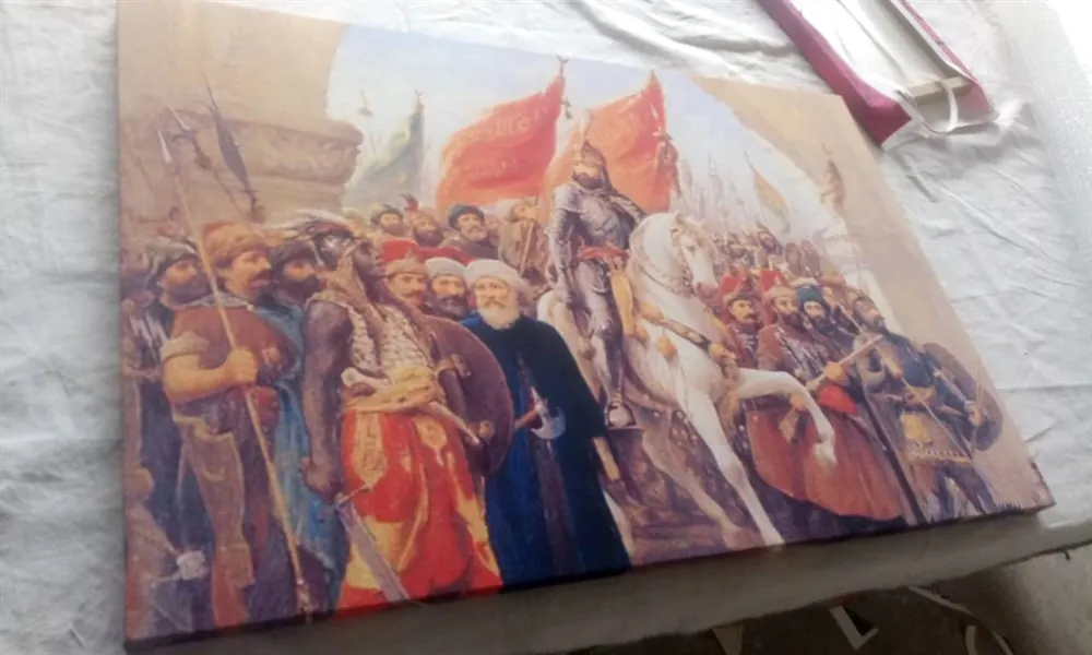 ??stabulun Fethi Fatih sultan Mehmet 1453 Tek Parça Kanvas Tablo