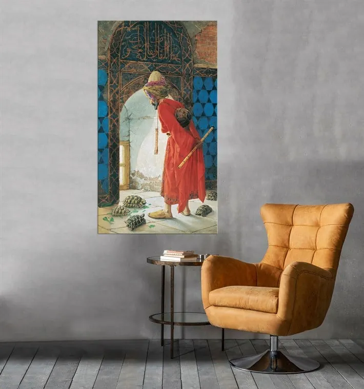 Kaplumba??a Terbiyecisi Osman Hamdi Bey Eseri Kanvas Tablo