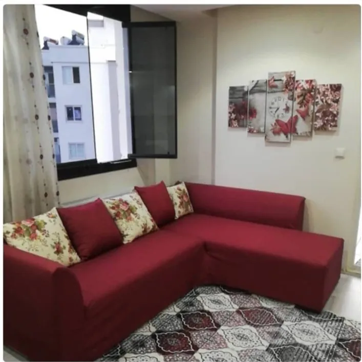 Kelebekli Çiçekli SaatliKırmızı Tonlarda  Kanvas Tablo