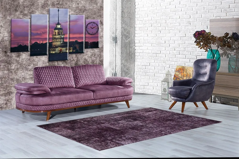 Kız Kulesi Manzaras?? Saatli Dekoratif 5 Parça Kanvas Tablo