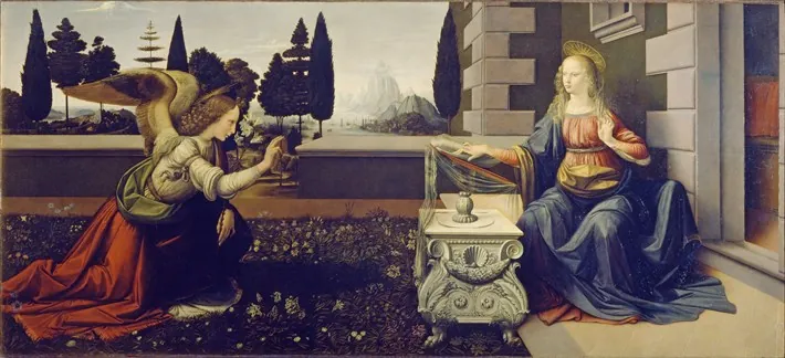 Leonardo Da Vinci Annunciazione Kanvas Tablo