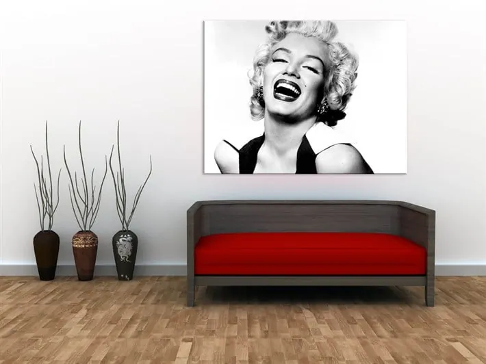 Marilyn Monroe Siyah Beyaz Kanvas Tablo