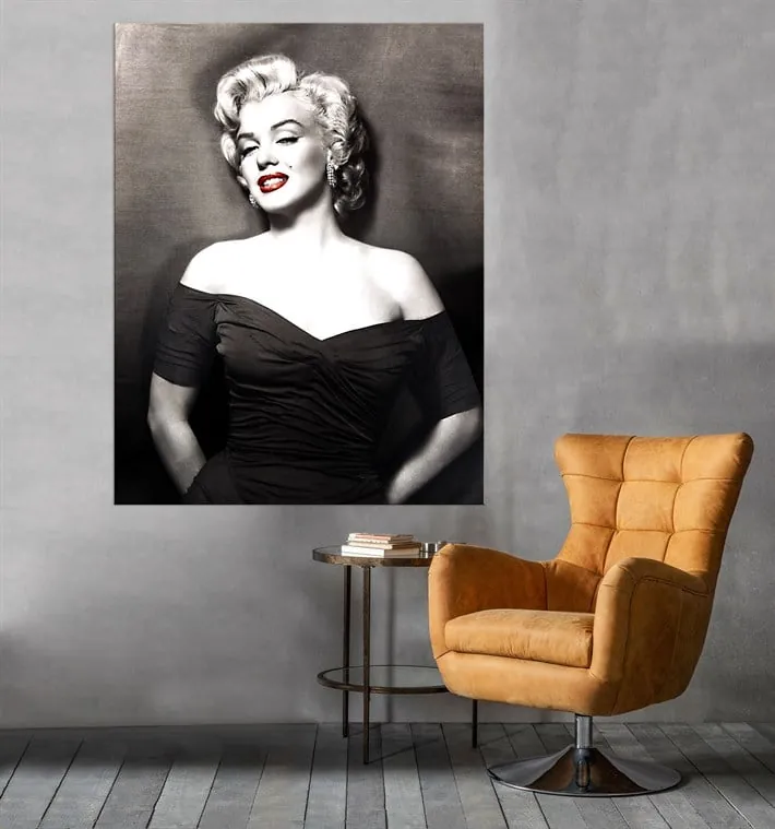 Marilyn Monroe Vintage Siyah Beyaz Kanvas Tablo