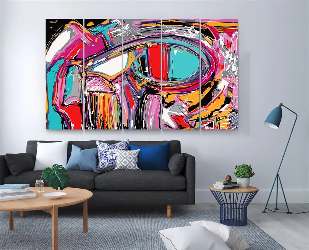 Rengarenk Soyut Sanatsal Abstract Kanvas Tablo