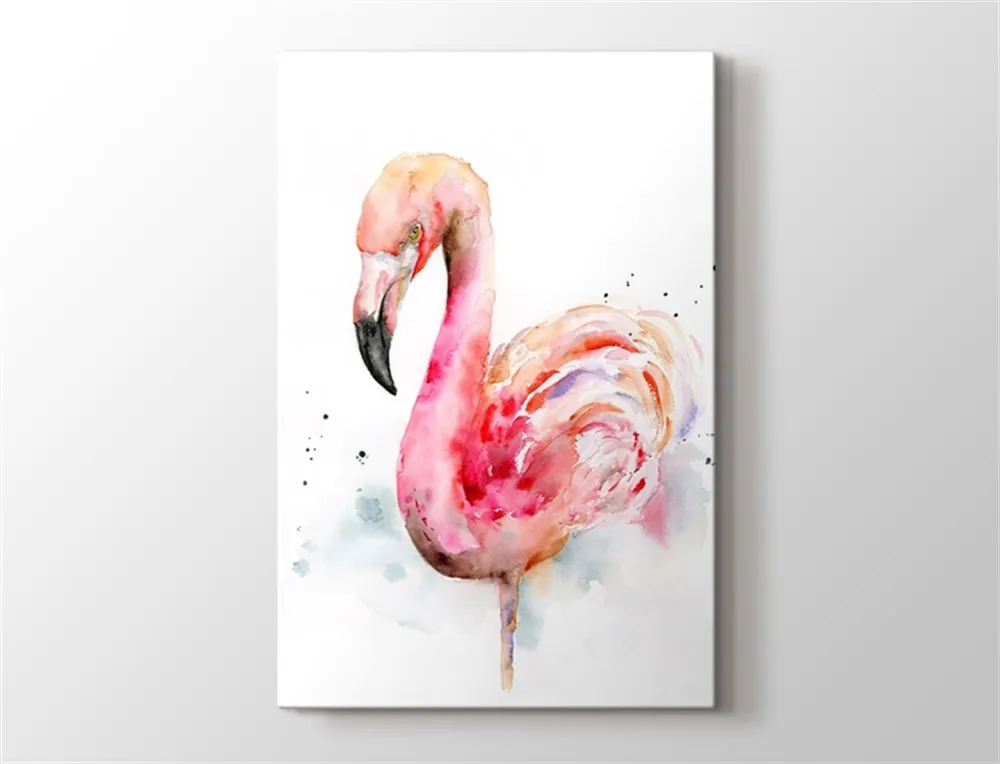 Zarif Pembe Flamingo Kanvas Tablo